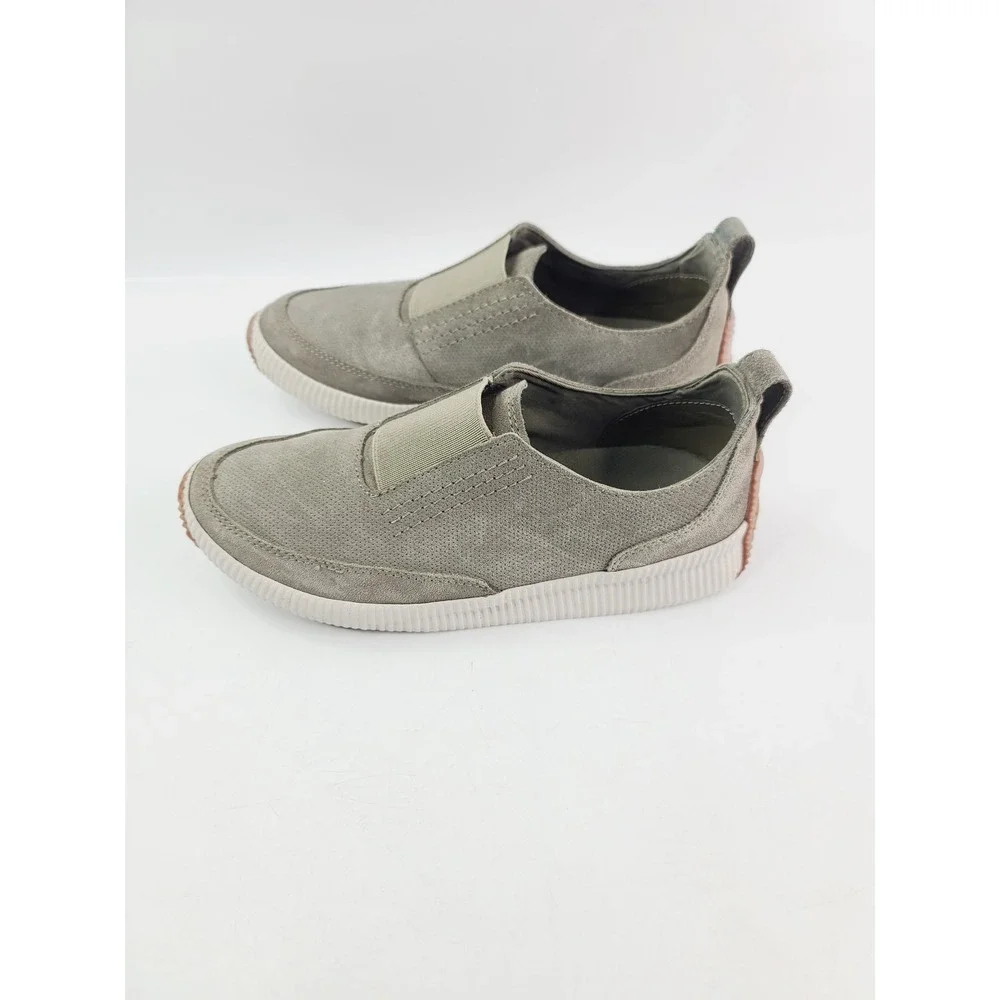 Sorel, Fabric Slip-On Sneakers, Women's, Size 7, Olive Green‎ Color.